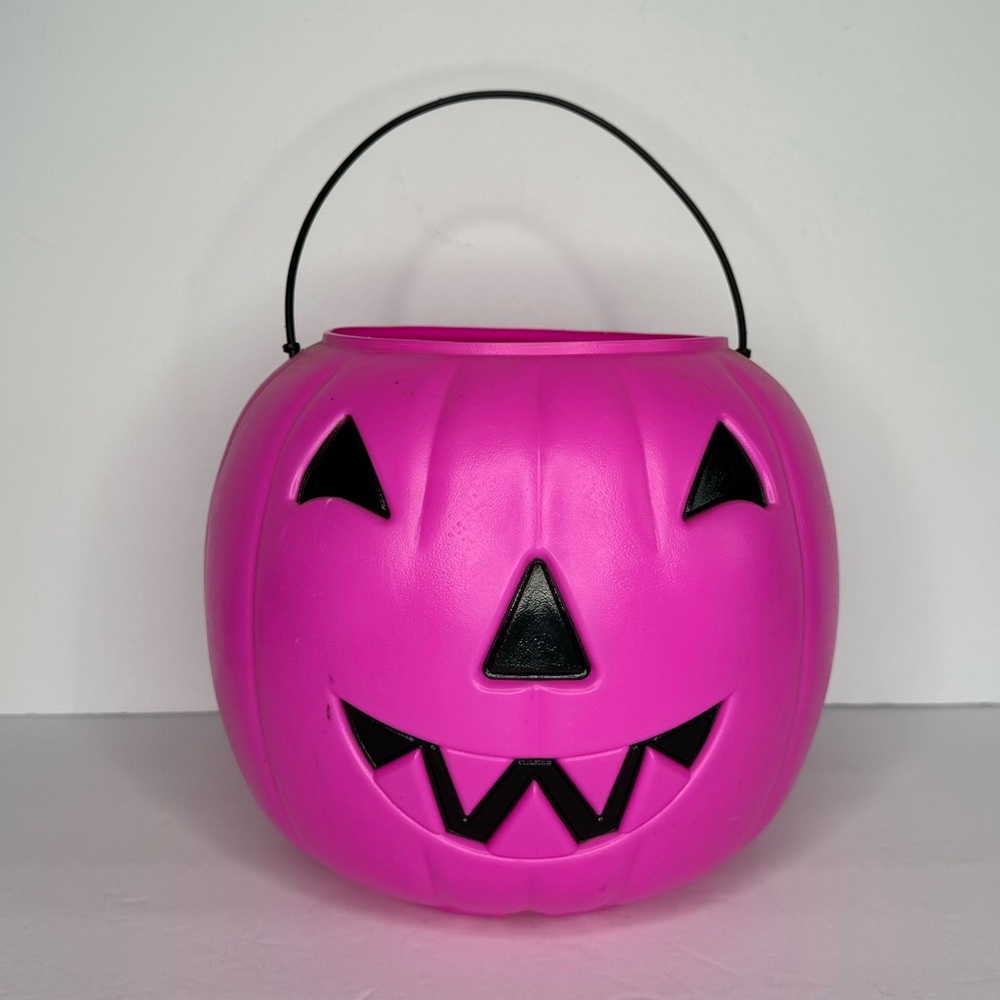 General Foam Plastics Pink Vintage Halloween‎ Jack O Lantern Trick or Treat Pail